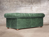 Hector Bigger 3 Seat Chesterfield Sofa In Green Vintage Leather