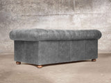 Hector Bigger 3 Seat Chesterfield Sofa In Grey Vintage Leather