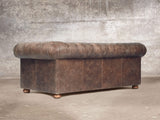 Hector Bigger 3 Seat Chesterfield Sofa In Hickory Vintage Leather