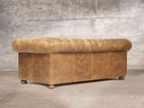 Hector Bigger 3 Seat Chesterfield Sofa In Tan Vintage Leather