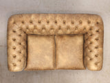 Hector Bigger 3 Seat Chesterfield Sofa In Tan Vintage Leather