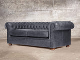 Hector Bigger 3 Seat Chesterfield Sofa In Thunder Vintage Leather