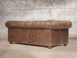 Hector 3 Seat Chesterfield Sofa In Brown Vintage Leather