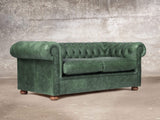 Hector 3 Seat Chesterfield Sofa In Green Vintage Leather