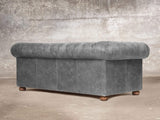 Hector 3 Seat Chesterfield Sofa In Grey Vintage Leather