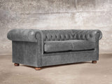 Hector 3 Seat Chesterfield Sofa In Grey Vintage Leather