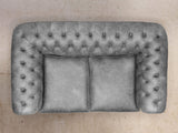 Hector 3 Seat Chesterfield Sofa In Grey Vintage Leather