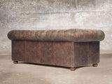 Hector 3 Seat Chesterfield Sofa In Hickory Vintage Leather