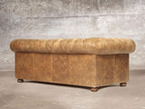 Hector 3 Seat Chesterfield Sofa In Tan Vintage Leather