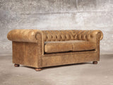 Hector 3 Seat Chesterfield Sofa In Tan Vintage Leather