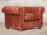 Hector Chesterfield Chair In Bronze Vintage Leather