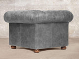 Hector Chesterfield Chair In Grey Vintage Leather