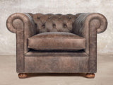 Hector Chesterfield Chair In Hickory Vintage Leather