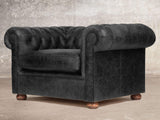 Hector Chesterfield Snuggler In Black Vintage Leather