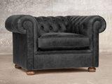 Hector Chesterfield Snuggler In Black Vintage Leather