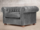 Hector Chesterfield Snuggler In Grey Vintage Leather