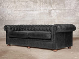 Hector Extra Large Chesterfield Sofa In Black Vintage Leather