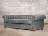 Hector Extra Large Chesterfield Sofa In Grey Vintage Leather