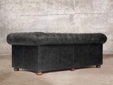 Hector 4 Seat Chesterfield Sofa In Black Vintage Leather
