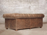 Hector 4 Seat Chesterfield Sofa In Brown Vintage Leather