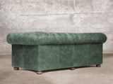 Hector 4 Seat Chesterfield Sofa In Green Vintage Leather