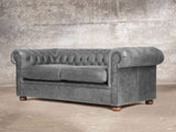 Hector 4 Seat Chesterfield Sofa In Grey Vintage Leather