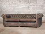 Hector 4 Seat Chesterfield Sofa In Hickory Vintage Leather