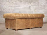 Hector 4 Seat Chesterfield Sofa In Tan Vintage Leather