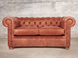 Hector Snug 2 Seat Chesterfield Sofa In Bronze Vintage Leather