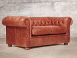 Hector Snug 2 Seat Chesterfield Sofa In Bronze Vintage Leather