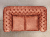 Hector Snug 2 Seat Chesterfield Sofa In Bronze Vintage Leather