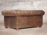 Hector Snug 2 Seat Chesterfield Sofa In Brown Vintage Leather