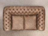 Hector Snug 2 Seat Chesterfield Sofa In Brown Vintage Leather