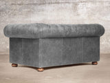 Hector Snug 2 Seat Chesterfield Sofa In Grey Vintage Leather