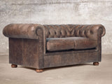 Hector Snug 2 Seat Chesterfield Sofa In Hickory Vintage Leather
