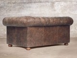 Hector Snug 2 Seat Chesterfield Sofa In Hickory Vintage Leather
