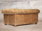 Hector Snug 2 Seat Chesterfield Sofa In Tan Vintage Leather
