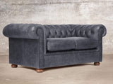 Hector Snug 2 Seat Chesterfield Sofa In Thunder Vintage Leather