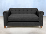 Hipster 2 Seat Chesterfield Sofa In Coal Ol' School Leather