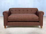 Hipster 2 Seat Chesterfield Sofa In Conker Ol' School Leather