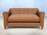 Hipster 2 Seat Chesterfield Sofa In Gingerbread Ol' School Leather