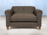 Hipster Chesterfield Snuggler In Pewter Ol' School Leather