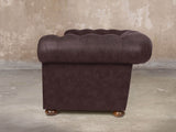 Ol' Cully 2 Seat Chesterfield Sofa In Rosewood Seasoned Leather