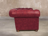 Ol' Cully 3 Seat Chesterfield Sofa In Currant Seasoned Leather