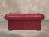 Ol' Cully 3 Seat Chesterfield Sofa In Currant Seasoned Leather