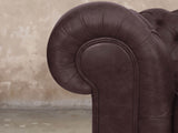 Ol' Cully 3 Seat Chesterfield Sofa In Rosewood Seasoned Leather