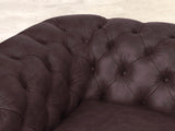 Ol' Cully 4 Seat Chesterfield Sofa In Rosewood Seasoned Leather