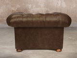 Ol' Cully Chesterfield Chair In Chocolate Seasoned Leather