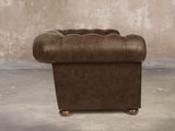 Ol' Cully Chesterfield Chair In Chocolate Seasoned Leather