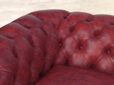 Ol' Cully Chesterfield Chair In Currant Seasoned Leather